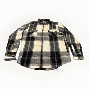 Molokai Surf Co Mens Black White Button Down Flannel Long Sleeve Shirt Size XL